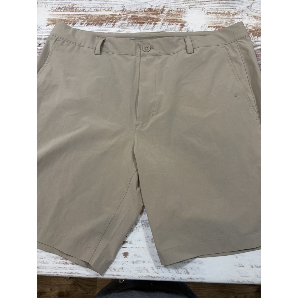 Vineyard Vines 1H0455 FAIRWAY 9" Shorts STRETCH Beige Performance Golf 36 Read